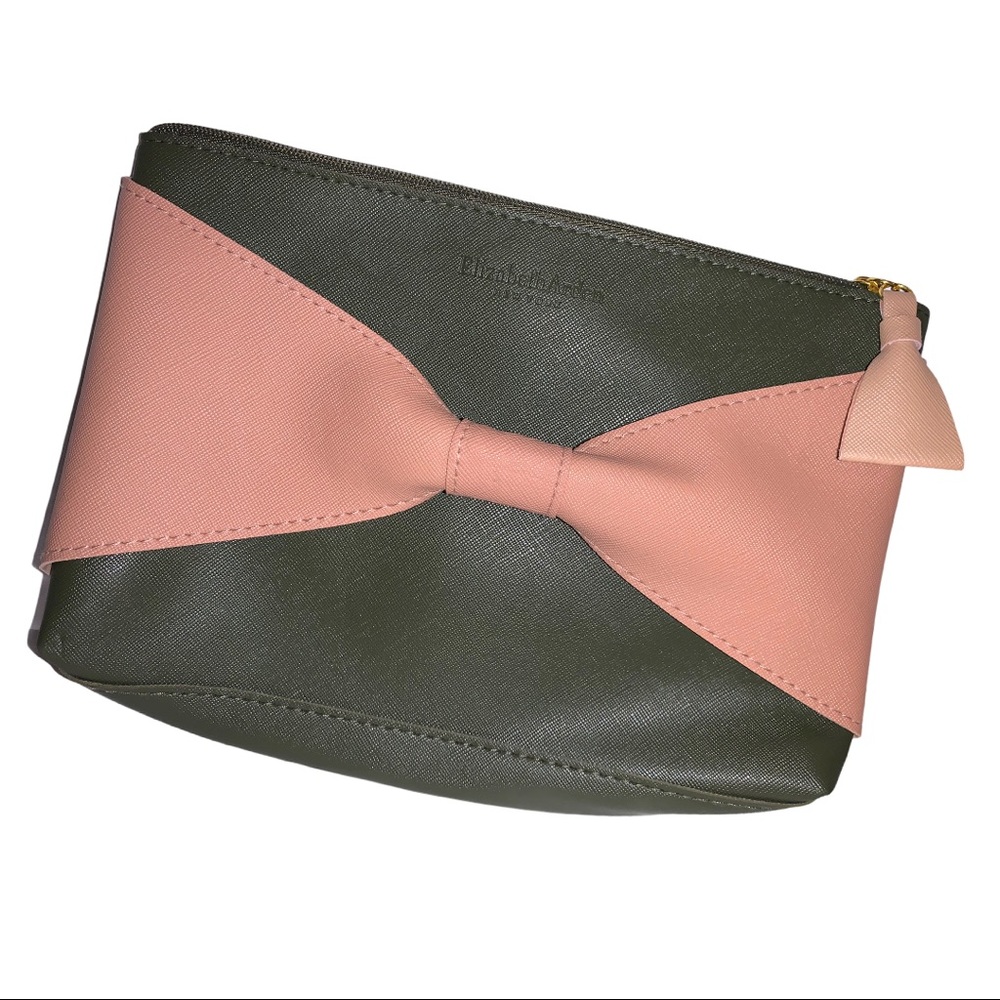 NEW Elizabeth Arden Bow Tie Two-Tone Cosmetic Case Makeup Bag